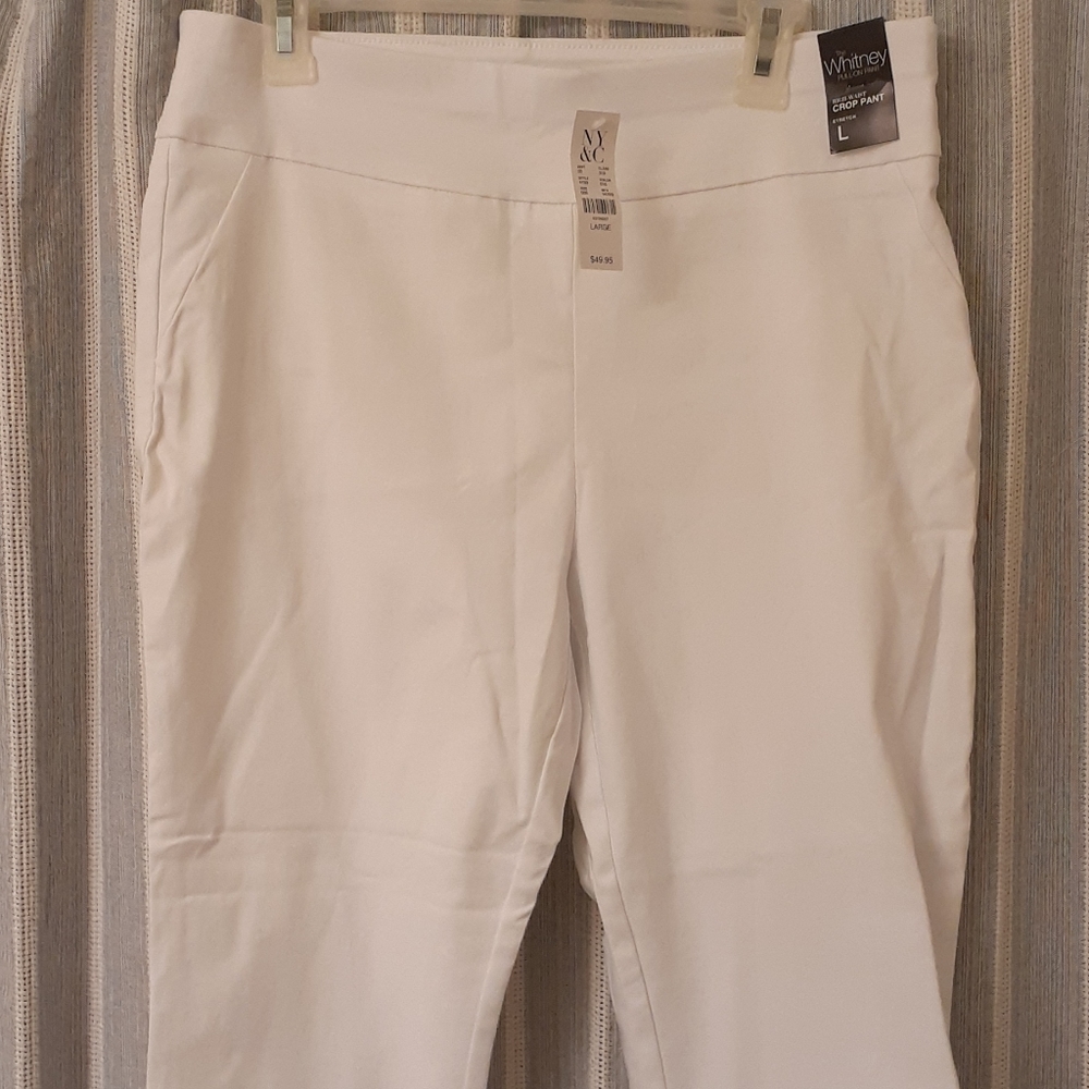 NYC & CO size L white crop pants